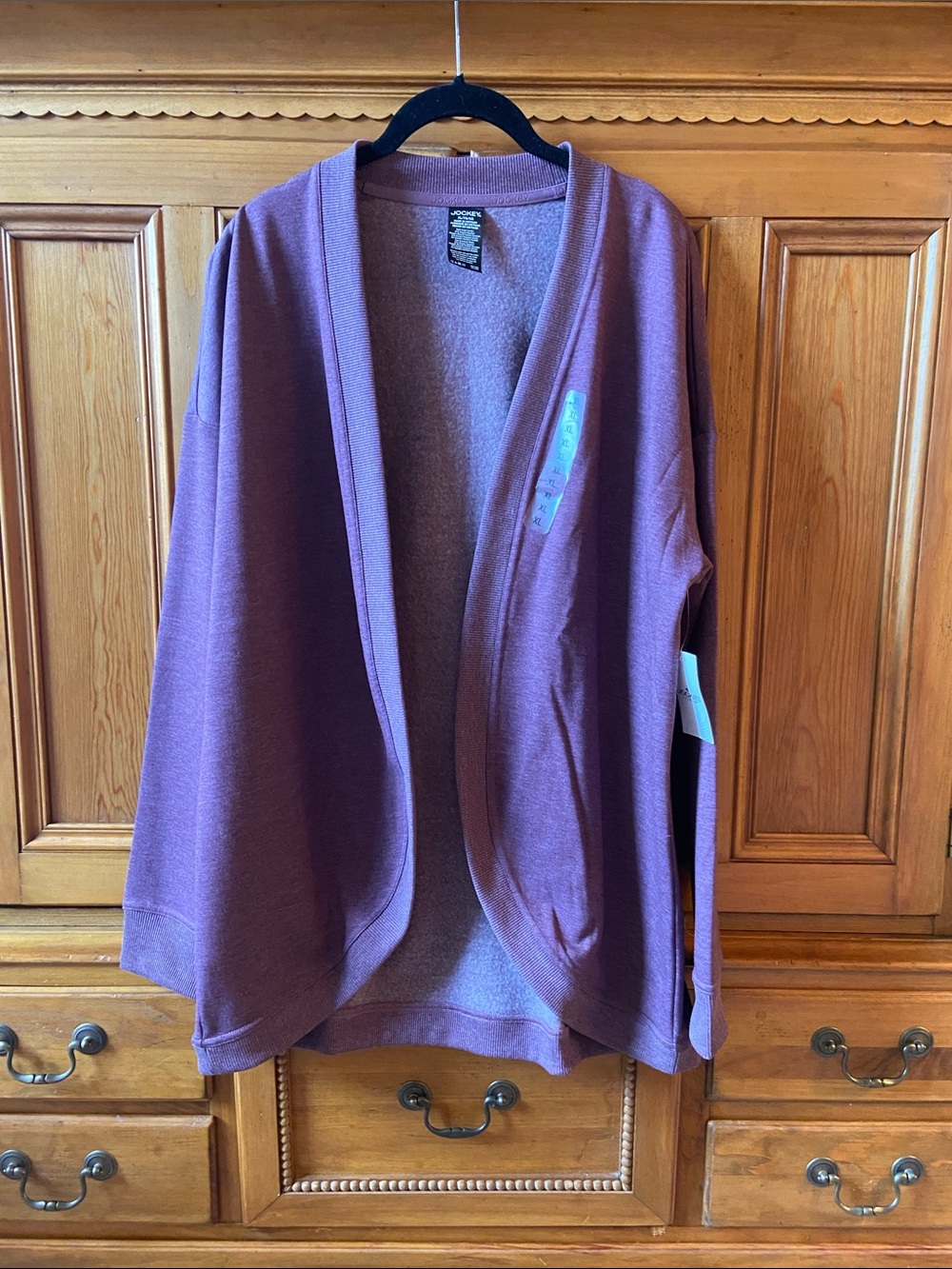 Womens Jockey Open-Front Dusty Purple Cardigan Sweater 💜